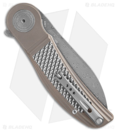 CRKT Michael Walker Monument Liner Lock Knife Silver Titanium (3" Damasteel)