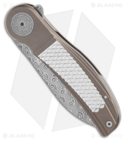 CRKT Michael Walker Monument Liner Lock Knife Silver Titanium (3" Damasteel)
