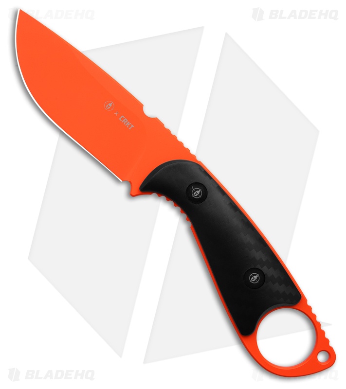 CRKT Altai Fixed Blade Knife Carbon Fiber Styled GRN (3.5" Orange Ceramic)