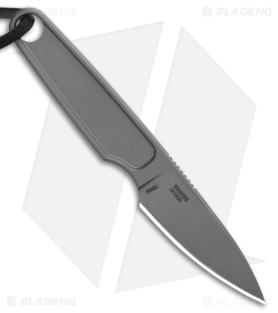 CRKT HangTi Fixed Blade Knife Bead Blast Titanium (1.7" BB Titanium) 7066
