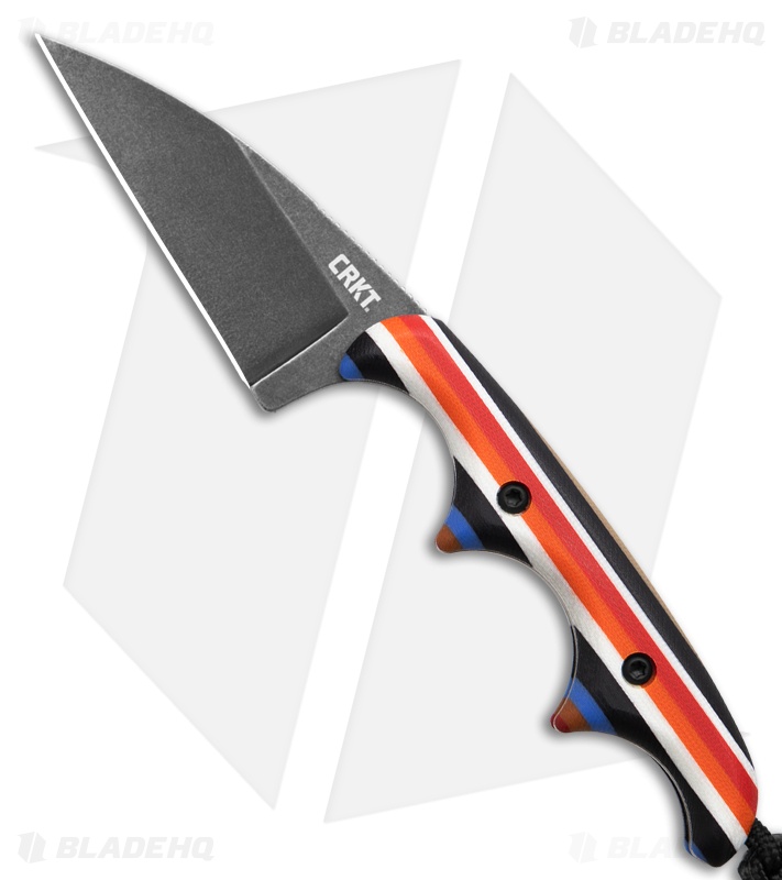CRKT Minimalist Wharncliffe Fixed Blade Knife Layered G-10 (2" Black SW D2)