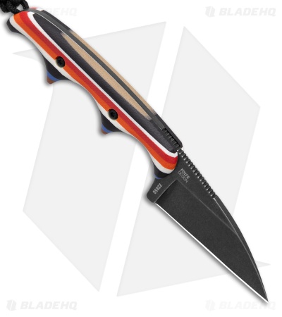 CRKT Minimalist Wharncliffe Fixed Blade Knife Layered G-10 (2" Black SW D2)