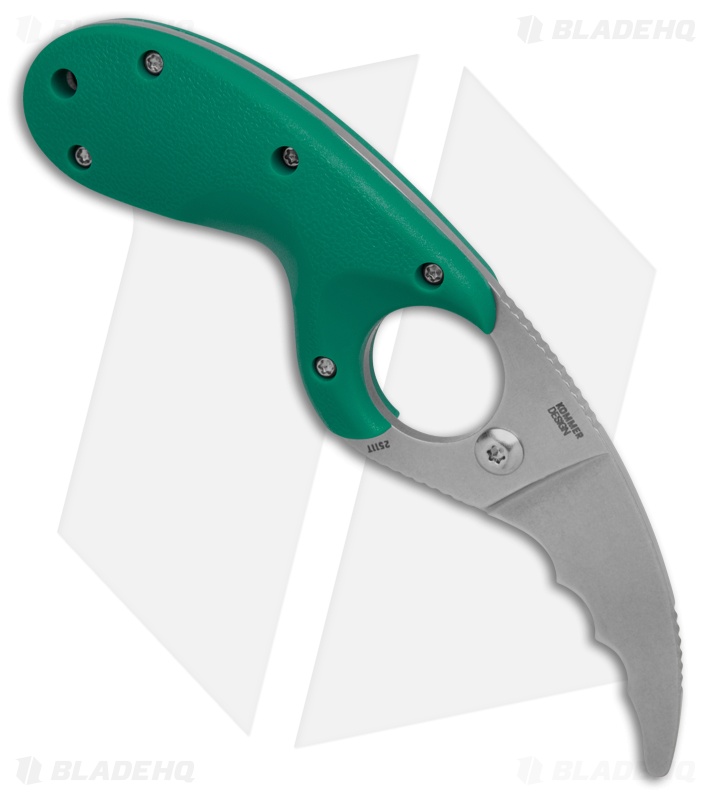 CRKT Bear Claw Fixed Blade Knife Turquoise GRN (2.4" Stonewash Serrated AUS-8)
