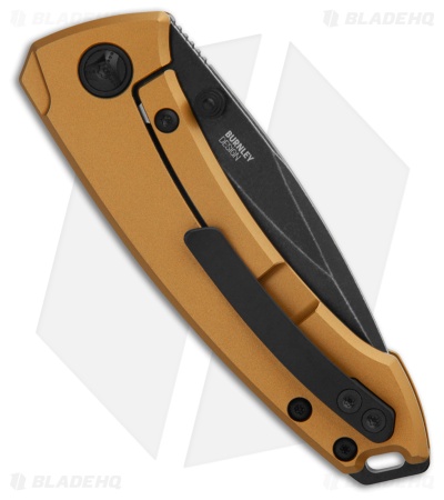 CRKT Burnley Tuna Frame Lock Knife Gold Titanium (2.7" Black SW S35VN) 2524