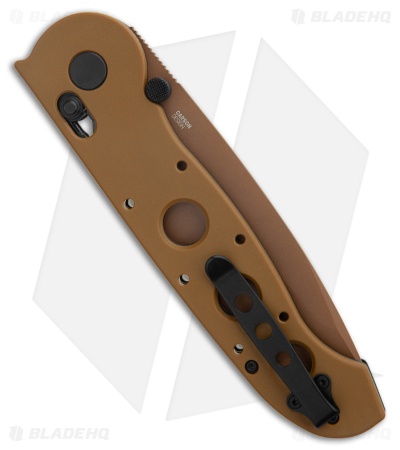 CRKT Carson M16-14XD Tanto Crossbar Lock Knife Tan Grivory (3.9" Tan Serr)