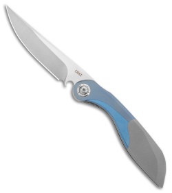 CRKT Fial Liner Lock Knife Gray/Blue Titanium (3.6" Satin)