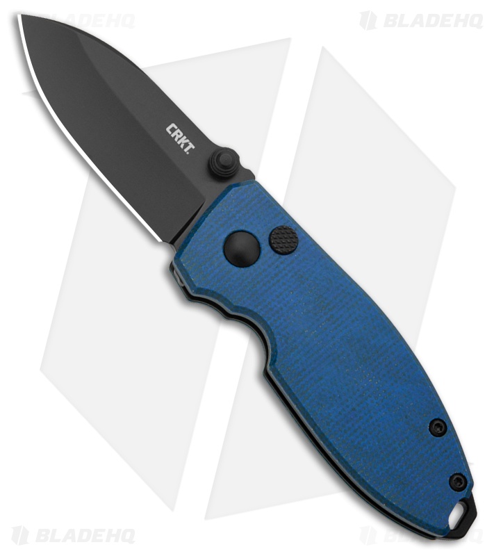 CRKT Squid Blue Micarta Drop Point Black Oxide D2