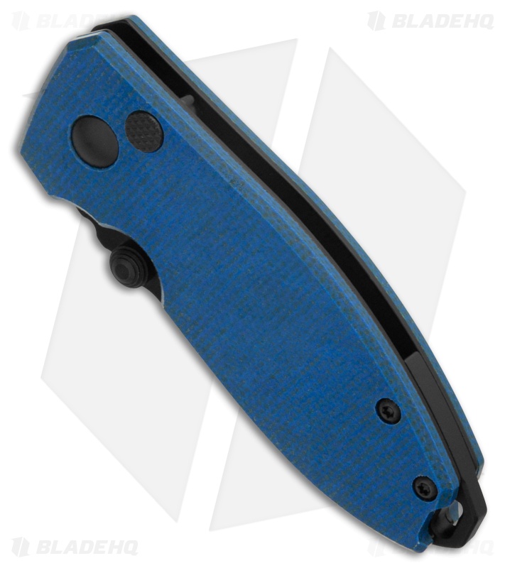 CRKT Squid Button Lock Knife Blue Micarta (2.3" Black Oxide D2) 2474BD