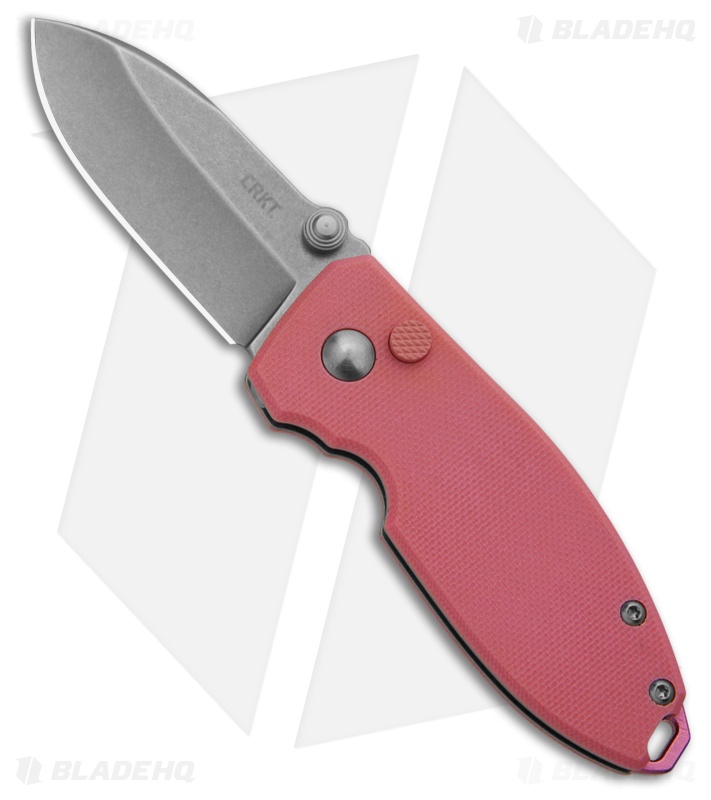 CRKT Squid Button Lock Knife Rose Quartz G-10 (2.3" SW 14C28N) 2474P