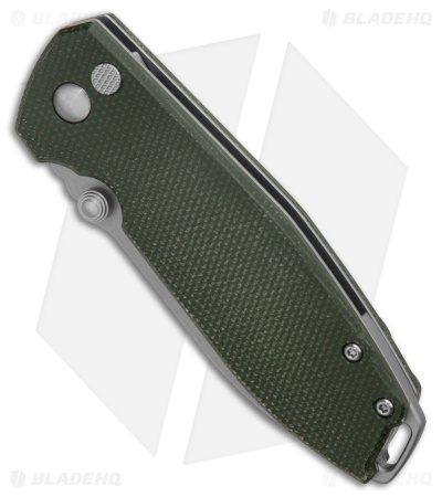 CRKT Squid XM Button Lock Knife Green Micarta (2.9" SW D2) 2495GR