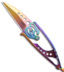 CRKT Snap Lock Knife | Iridescent Titanium Nitride