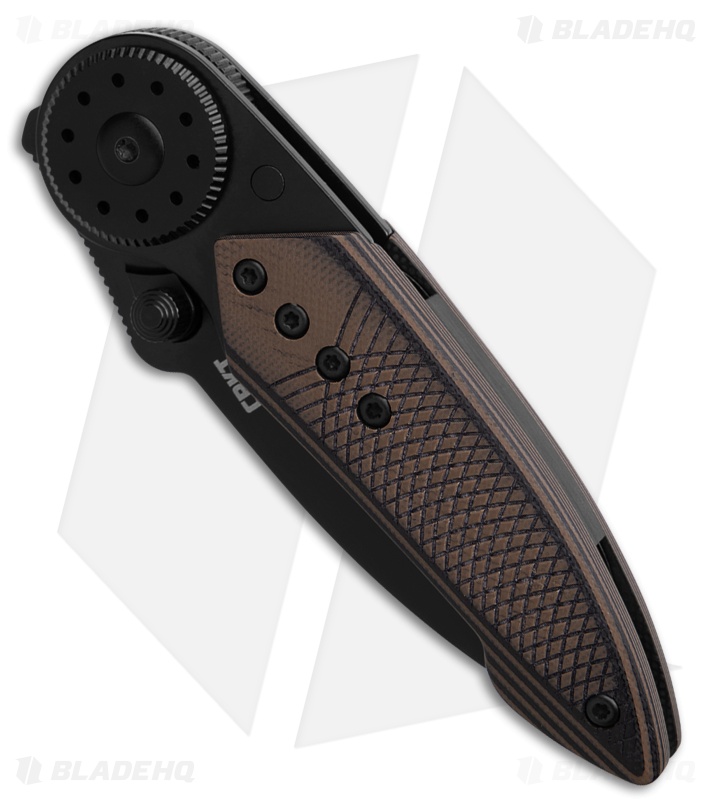 CRKT Walker Blade Lock Knife Stainless Steel + Brown G-10  Overlay (2.9" TiN)