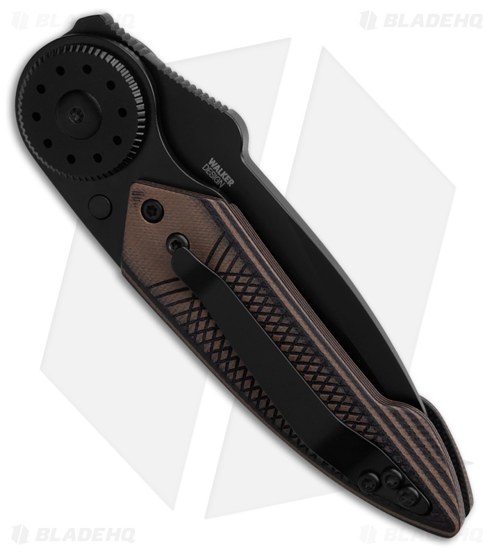 CRKT Walker Blade Lock Knife Stainless Steel + Brown G-10  Overlay (2.9" TiN)