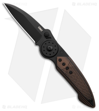 CRKT Walker Blade Lock Knife Stainless Steel + Brown G-10  Overlay (2.9" TiN)