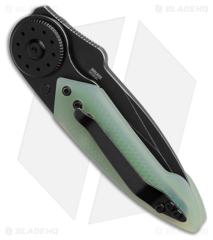 CRKT Walker Blade Lock Knife Stainless Steel + Jade G-10 Overlay (2.9" Black SW)