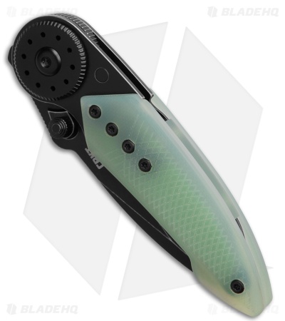 CRKT Walker Blade Lock Knife Stainless Steel + Jade G-10 Overlay (2.9" Black SW)