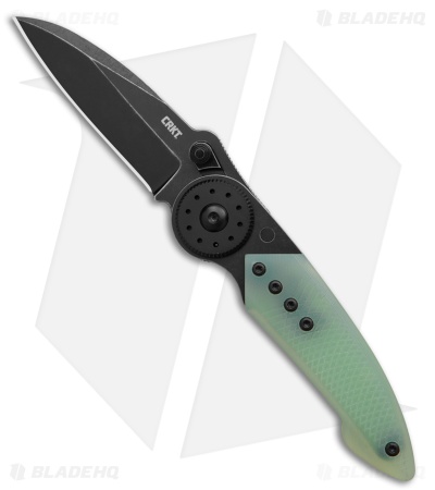 CRKT Walker Blade Lock Knife Stainless Steel + Jade G-10 Overlay (2.9" Black SW)