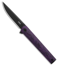 CRKT CEO Compact Liner Lock Knife Black & Purple Marbled G-10 (2.61" TiNi)
