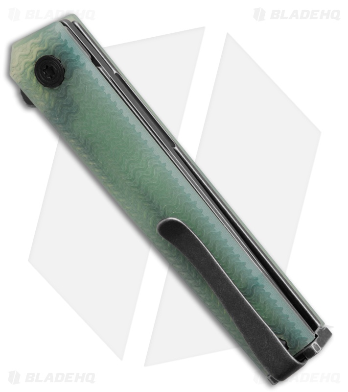 CRKT CEO Microflipper Liner Lock Knife Jade G-10 (2.36" Black Stonewash)