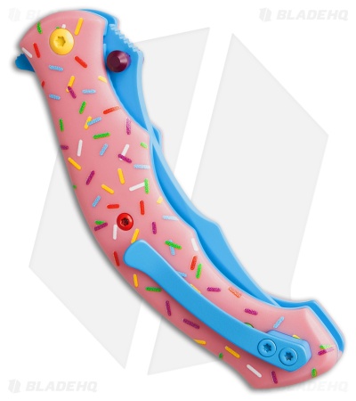 CRKT Ritual Compact Dessert Warrior Assisted Opening Knife Pink GRN (3.3" Blue)