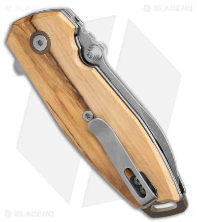 CRKT Squid II Liner Lock Knife Olive Wood (2.7" Stonewash M390)
