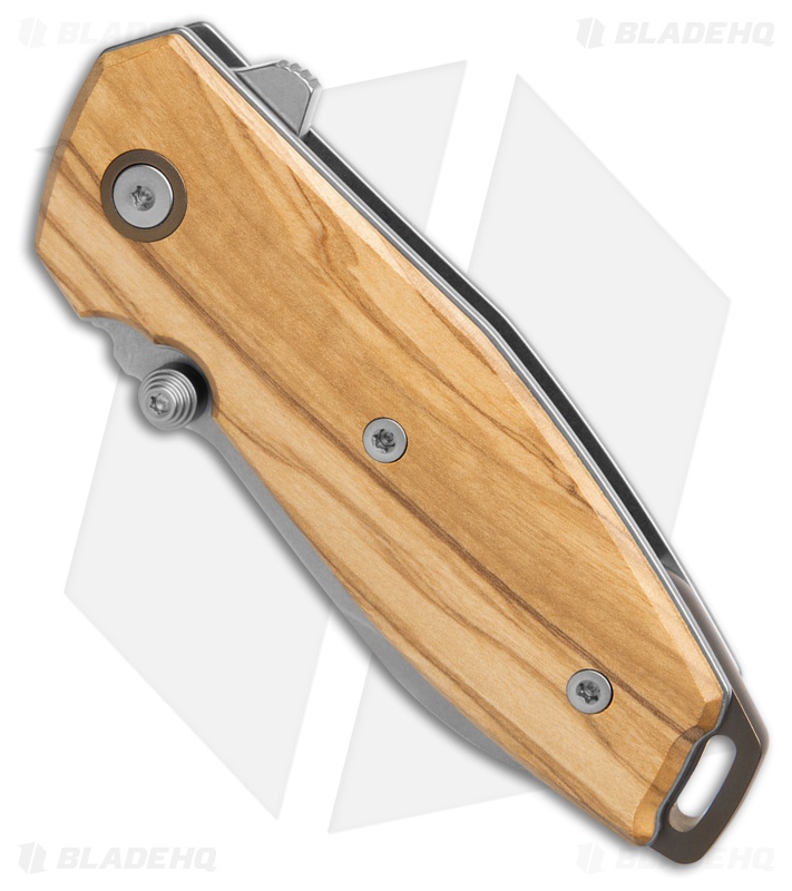CRKT Squid II Liner Lock Knife Olive Wood (2.7" Stonewash M390)