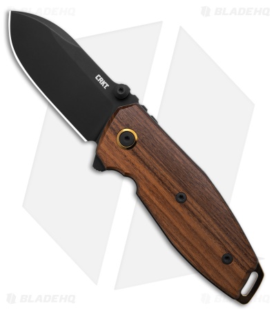CRKT Squid II Liner Lock Knife Santos Mahogany Wood (2.7" Black SW M390)