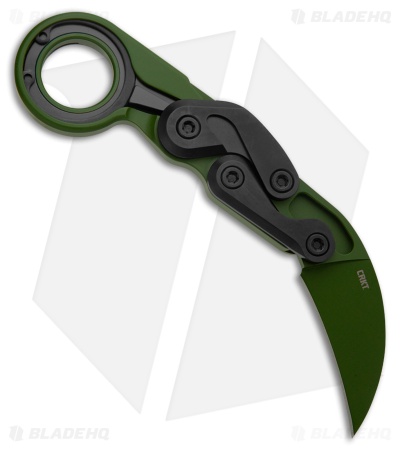 CRKT Provoke Kinematic Morphing Karambit Knife Bright Green Al (2.4" Cerakote) 
