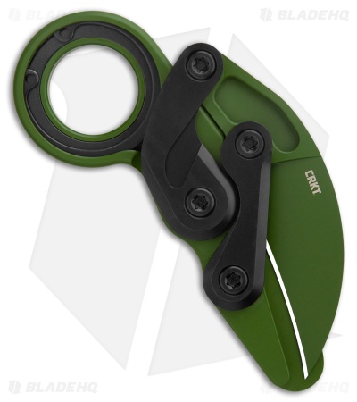 CRKT Provoke Kinematic Morphing Karambit Knife Bright Green Al (2.4" Cerakote) 