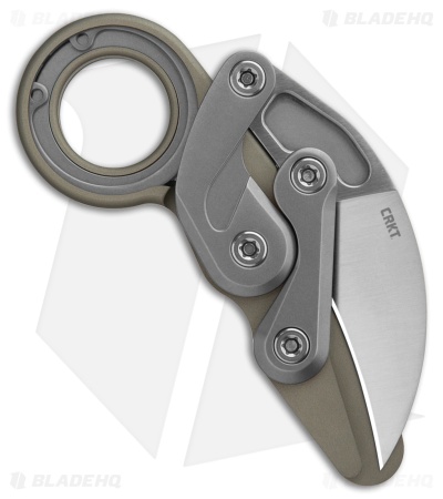 CRKT Provoke Kinematic Morphing Karambit Knife Silver Al (2.4" Satin D2) 4040G