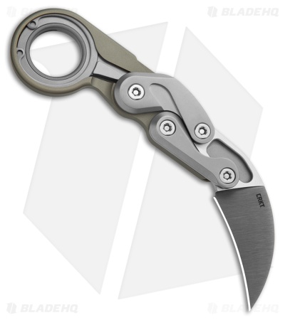 CRKT Provoke Kinematic Morphing Karambit Knife Silver Al (2.4" Satin D2) 4040G