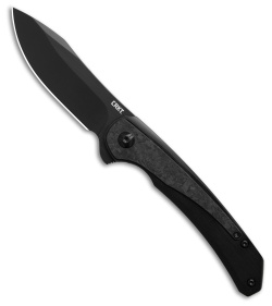 CRKT Padawan Blackout Frame Lock Knife Black SS + Carbon Fiber (3" Black)