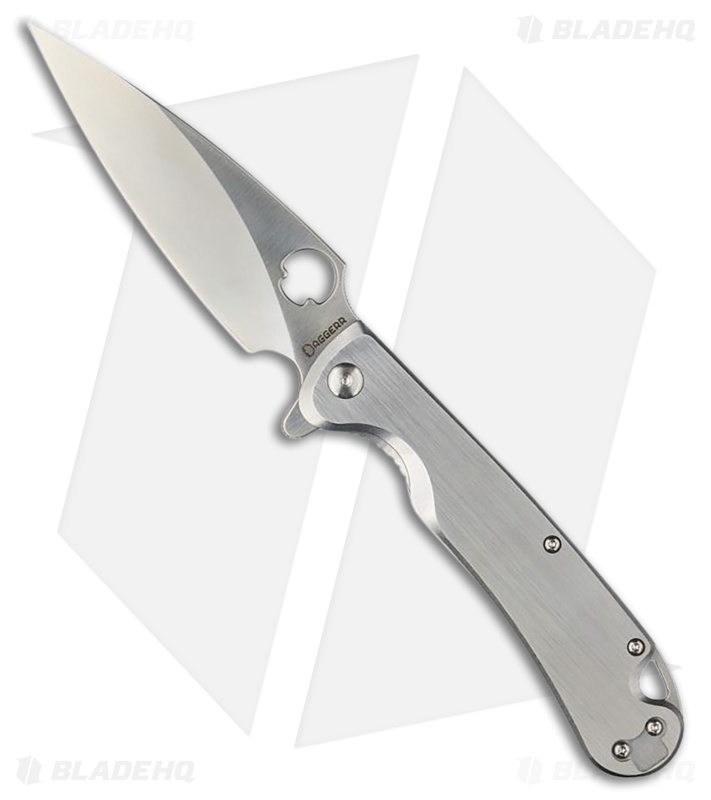 B★COOL Daggerr Knives Zhalo Frame Lock Flipper Knife Brushed Steel