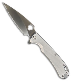 Daggerr Knives Zhalo Frame Lock Flipper Knife Brushed Steel (3.9" Satin FS)