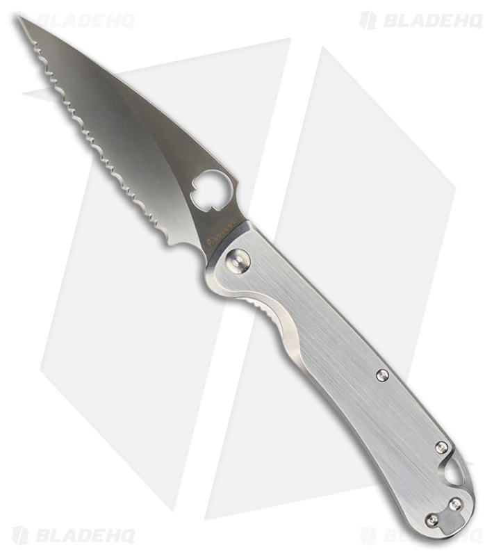 Daggerr Knives Zhalo Frame Lock Knife Brushed Steel (3.9" Satin Full Serr)