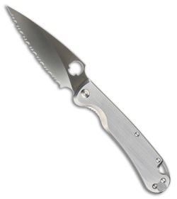 Daggerr Knives Zhalo Frame Lock Knife Brushed Steel (3.9" Satin Full Serr)