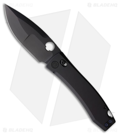 Daggerr Knives Nightmare X-Lock Knife Black Ti Thumb Hole (4" Black Compound)