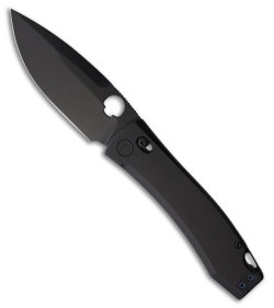 Daggerr Knives Nightmare X-Lock Knife Black Ti Thumb Hole (4" Black Flat Grind)