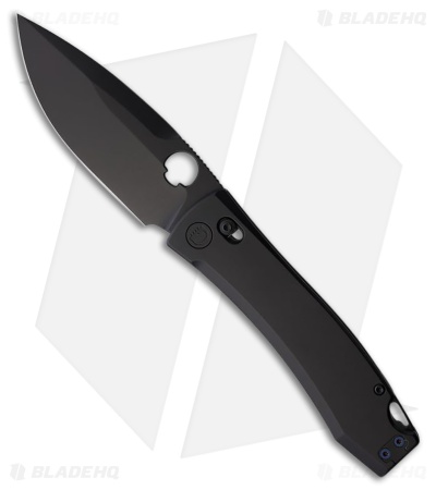 Daggerr Knives Nightmare X-Lock Knife Black Ti Thumb Hole (4" Black Flat Grind)