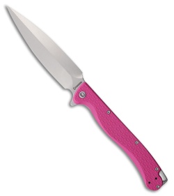 Daggerr Knives Vendetta Liner Lock Knife Pink FRN (5" Stonewash)