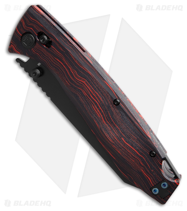 Daggerr Knives Alligator Crossbar Lock Knife Black/Red G-Mascus (4.25" Black)