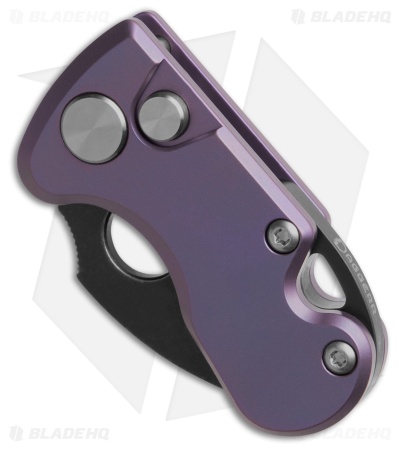 Daggerr Knives Arrow Micro Button Lock Knife Purple Titanium (1.25" Black SW)