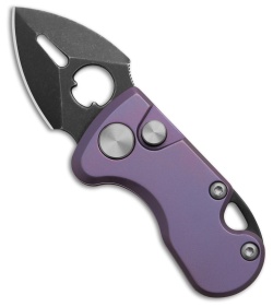 Daggerr Knives Arrow Micro Button Lock Knife Purple Titanium (1.25" Black SW)