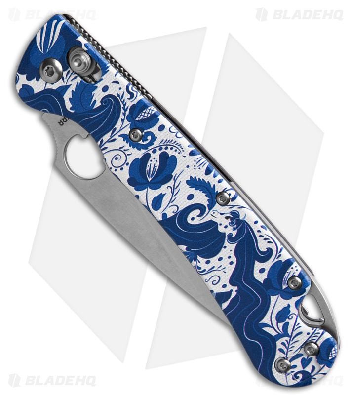 Daggerr Knives Sting Slim Crossbar Lock Knife Gzhel G-10 (3.9" SW VG10)