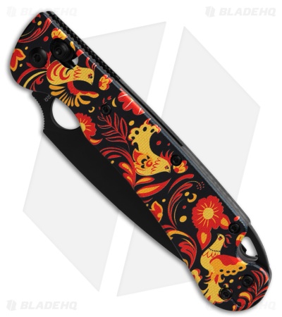 Daggerr Knives Sting Slim Crossbar Lock Knife Khokloma G-10 (3.9" Black VG10)