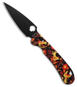 Daggerr Knives Sting Slim Crossbar Lock Knife Khokloma G-10 (3.9" Black VG10)