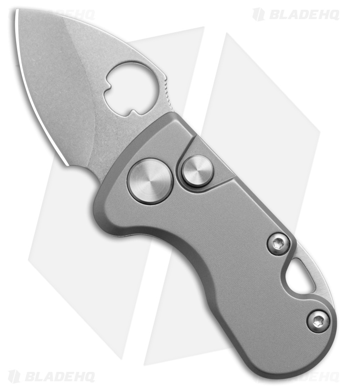 Daggerr Knives Sting Micro Button Lock Knife Gray Titanium (1.25" Stonewash) 