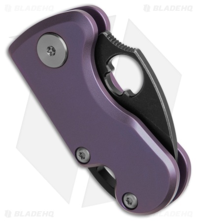 Daggerr Knives Sting Micro Button Lock Knife Purple Titanium (1.25" Black SW) 