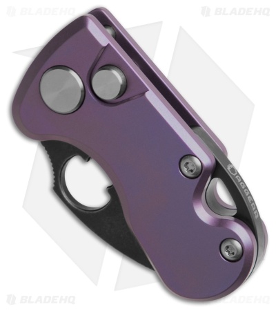 Daggerr Knives Sting Micro Button Lock Knife Purple Titanium (1.25" Black SW) 
