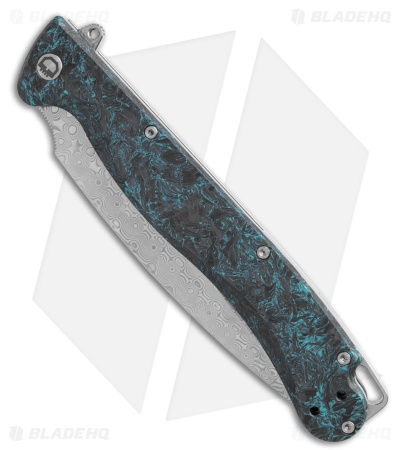 Daggerr Knives Vendetta Frame Lock Knife Blue/Black G-10 (5" Damascus)